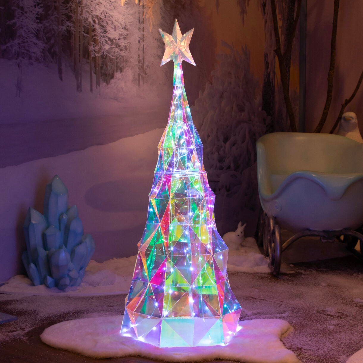 Albero luminoso 120 Micro LED (H90 cm) Ice Bianco freddo