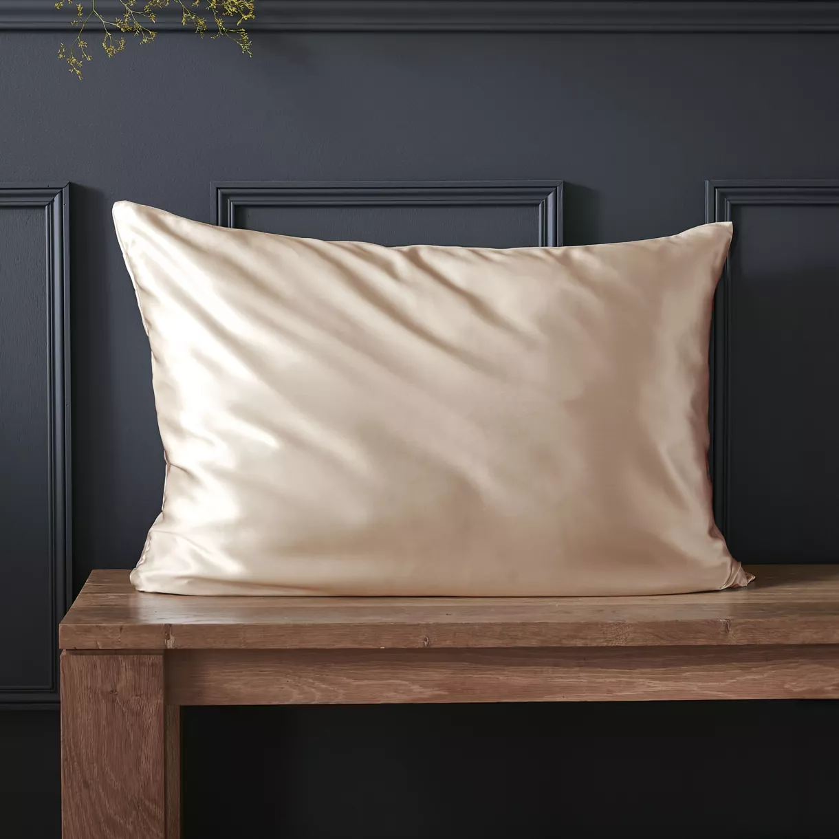 Taie d'oreiller rectangulaire soie de mûrier (50 x 80 cm) Mizuki Beige pampa