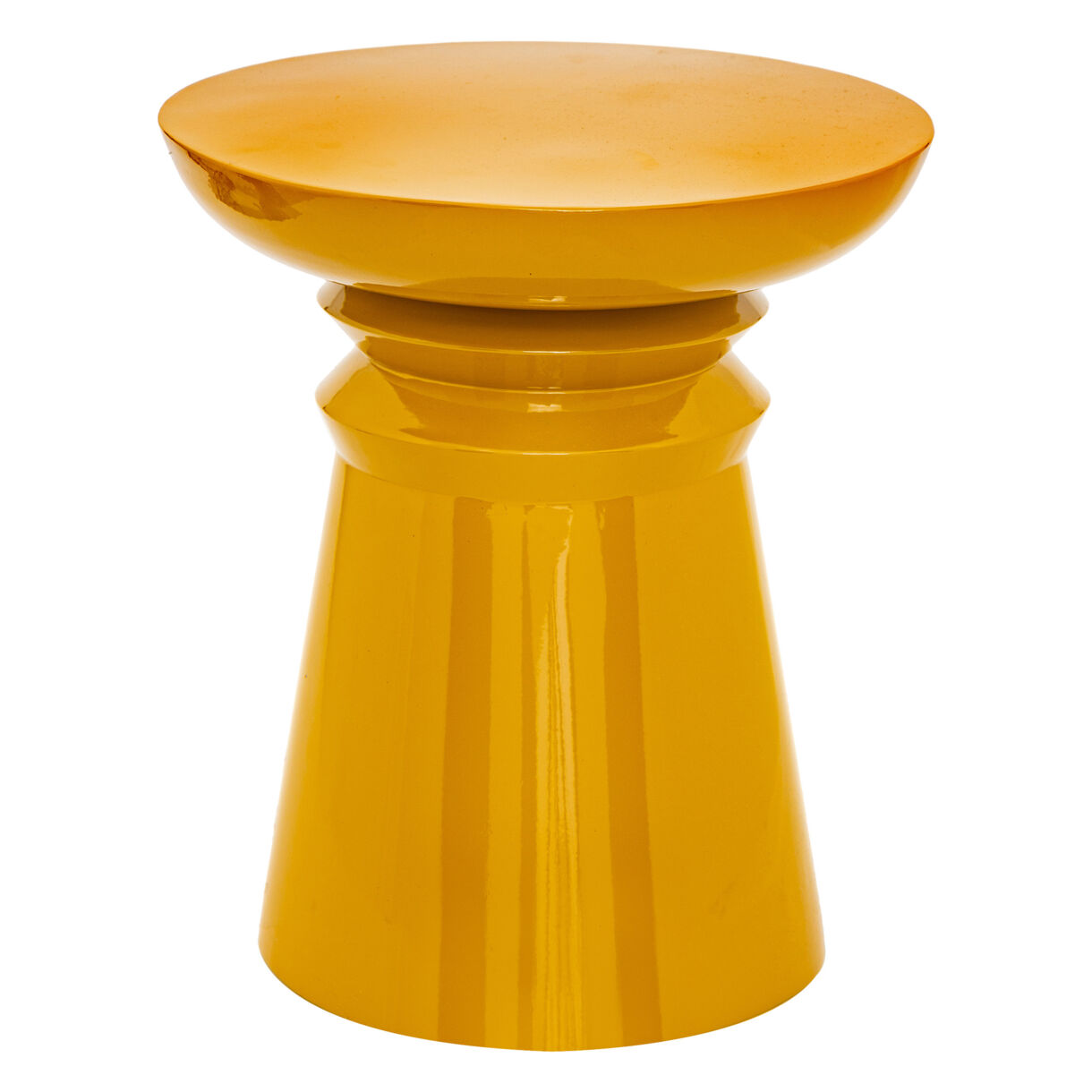 Table d'appoint totem métal (H43 cm) Jaya Jaune moutarde