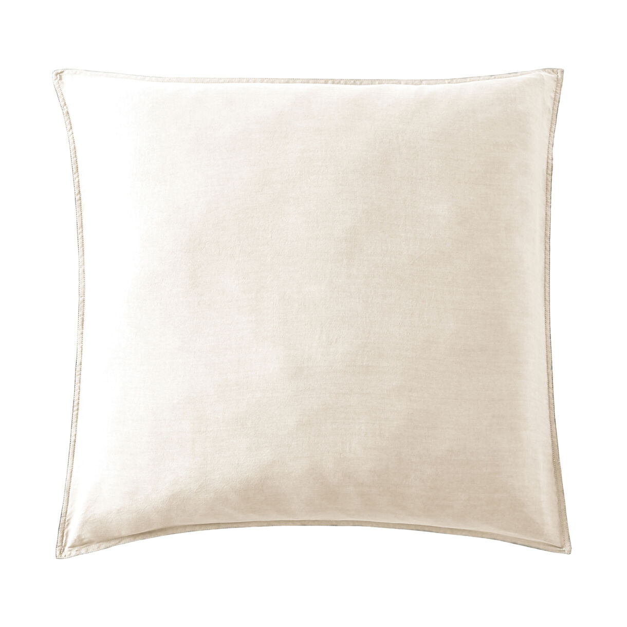 Quadratischer Kopfkissenbezug aus gewaschenem TENCEL™ Lyocell (80 x 80 cm) Olivia Beige pampa