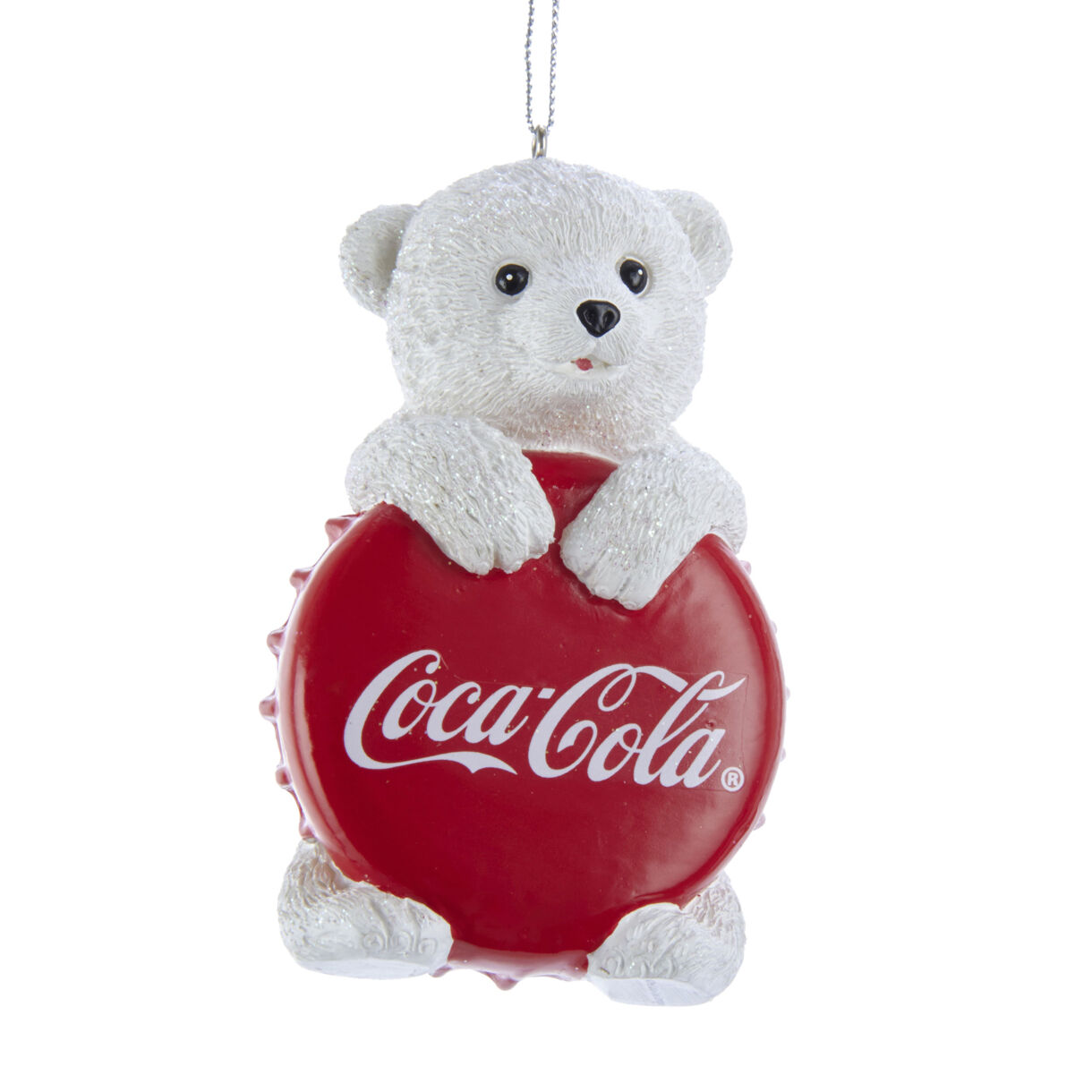 Weihnachtsaufhängung (H8 cm) Teddybär und Coca-Cola-Kapsel