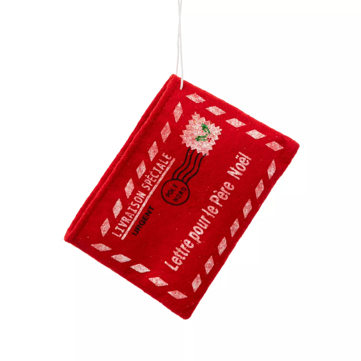 Brief aan de Kerstman om op te hangen (H8 cm) Kerst Rood