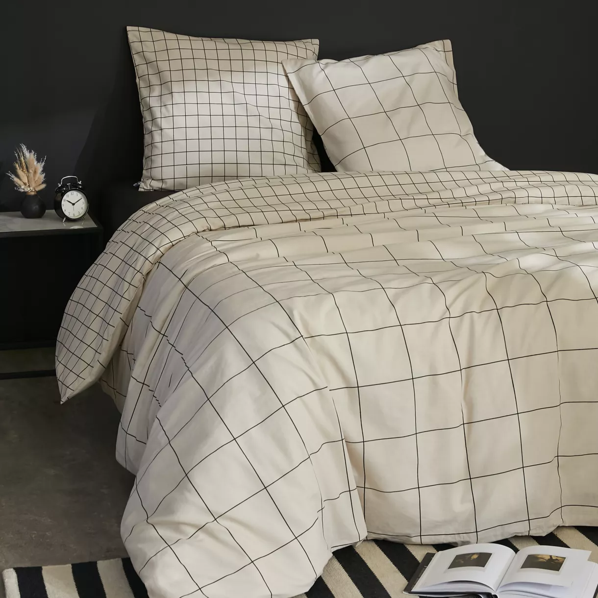 Parure de lit (Housse de couette + 2 Taies d'oreiller) 200 x 200 cm Coton imprimŽ CARRIE Pampa