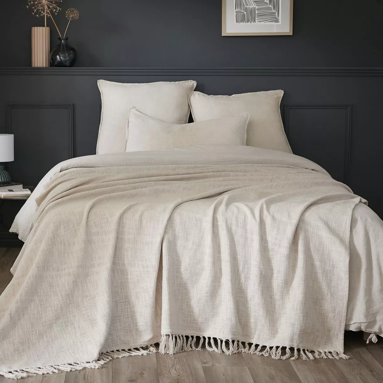 Plaid Baumwolle (180 x 220 cm) Sixtine Beige