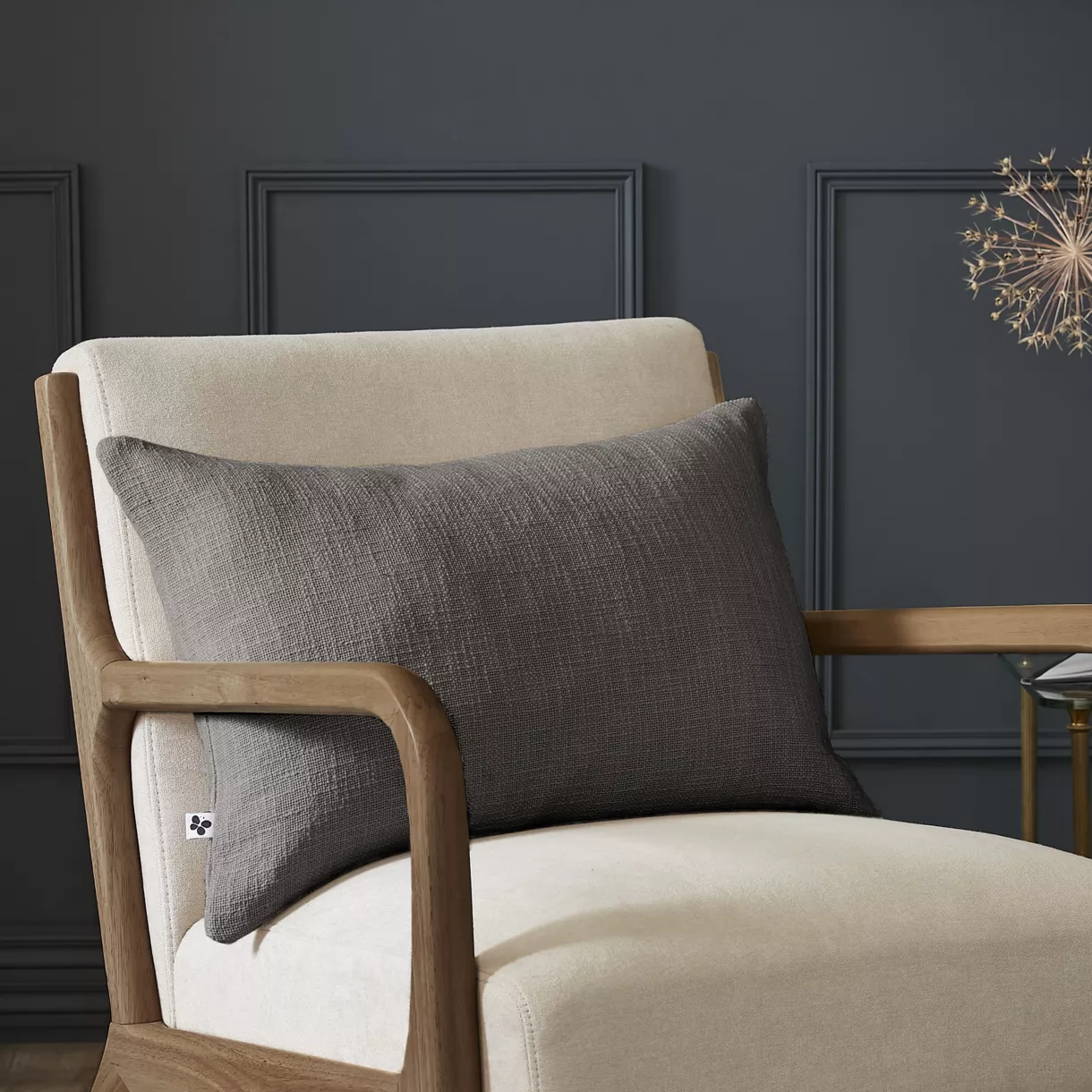 Coussin dŽhoussable 40 x 60 cm Slub SIXTINE Ardoise