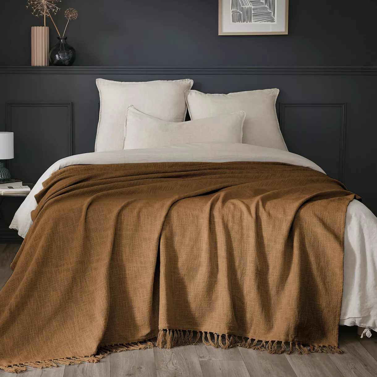 Plaid Baumwolle (180 x 220 cm) Sixtine Camel