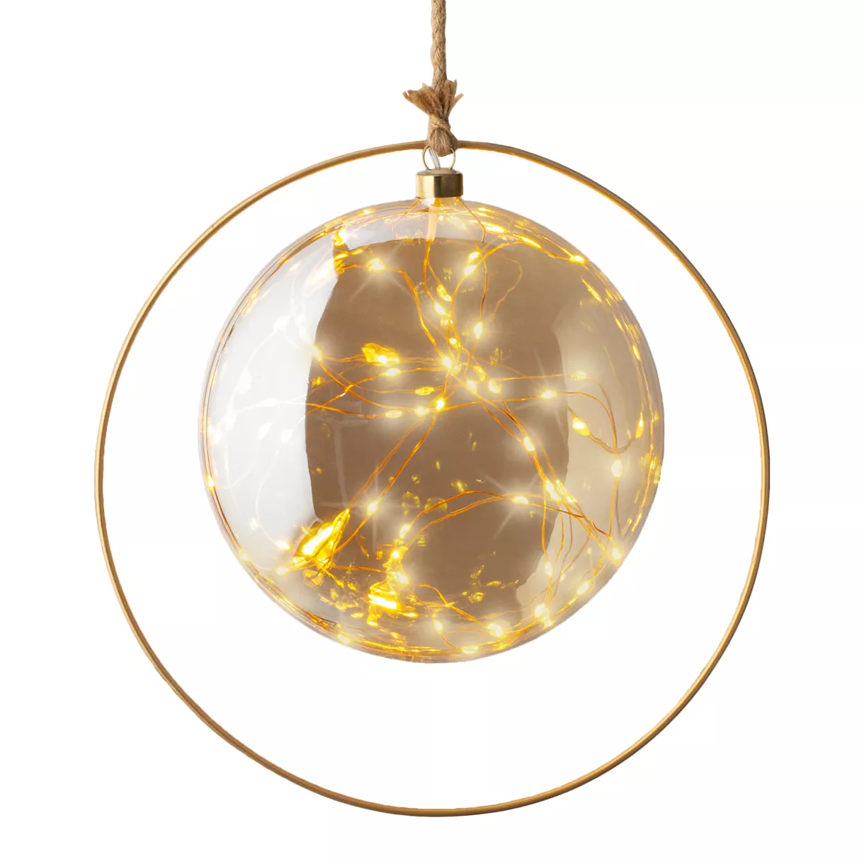 1 Micro LED boule BO intŽrieur dia26.00-L6.00cm-40L ambre/blanc classique