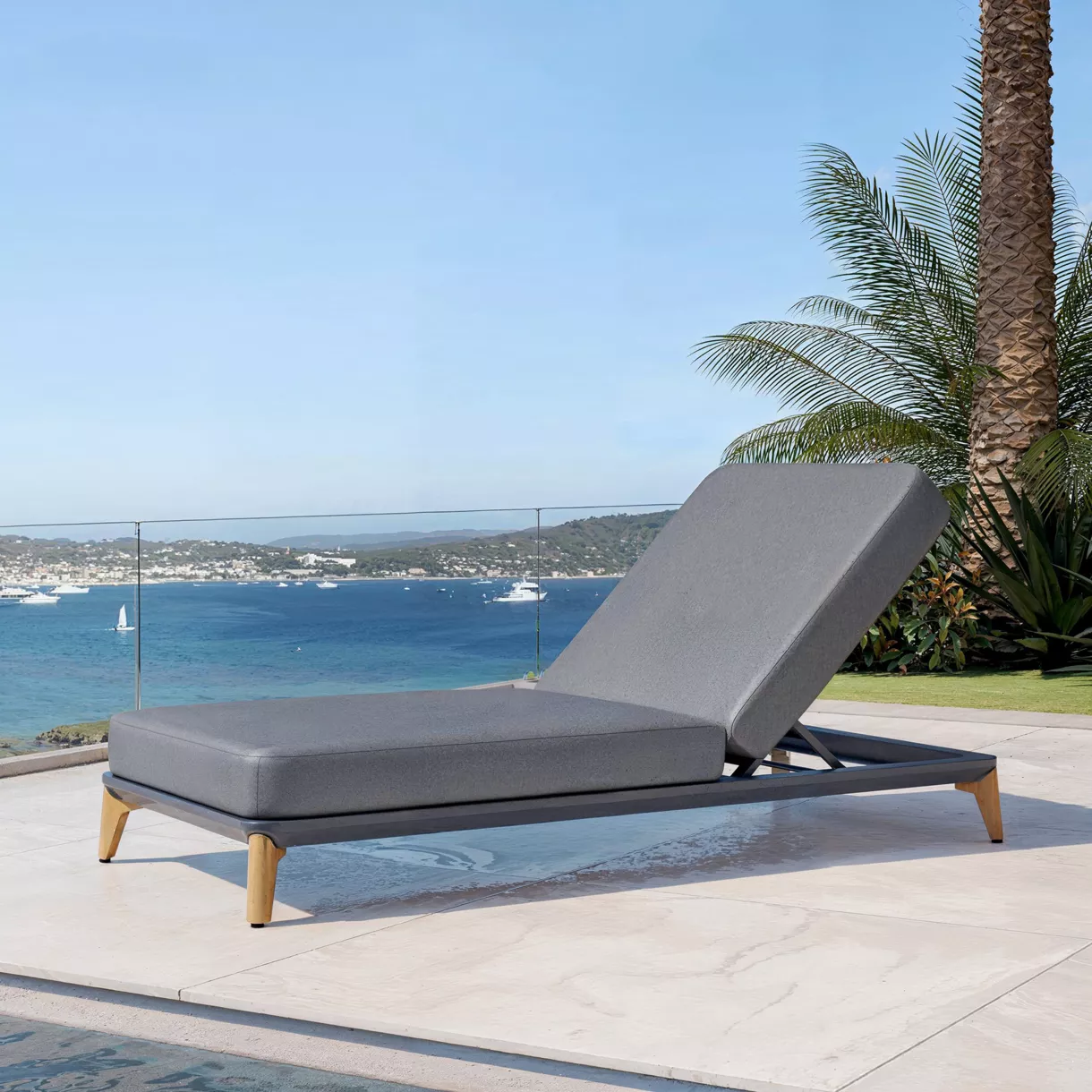 eminza Transat en aluminium Monte Carlo Gris anthracite