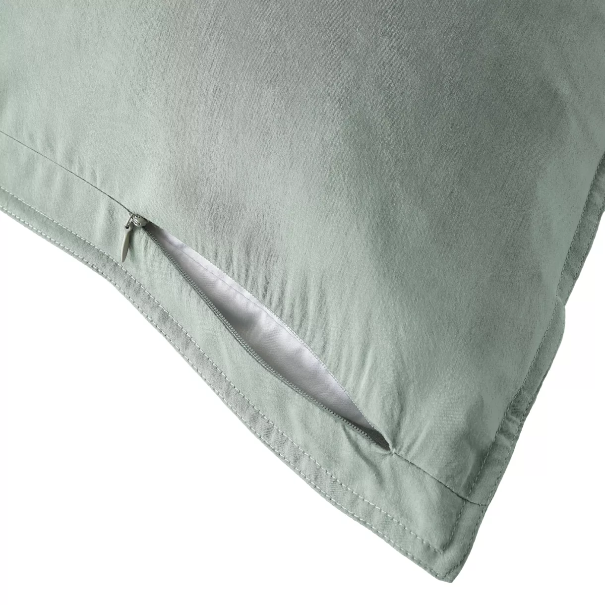 Taie d'oreiller carrée lyocell Tencel™ lavé (80 x 80 cm) Olivia Vert eucalyptus