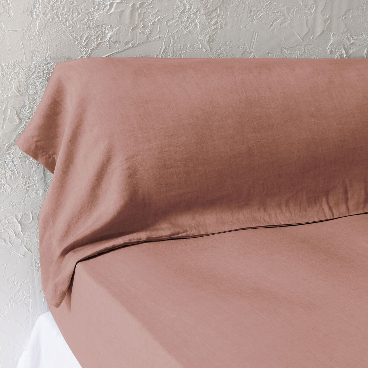 Cuscino a rullo in lyocell Tencel™ lavato Olivia Terracotta (27 x 185 cm)