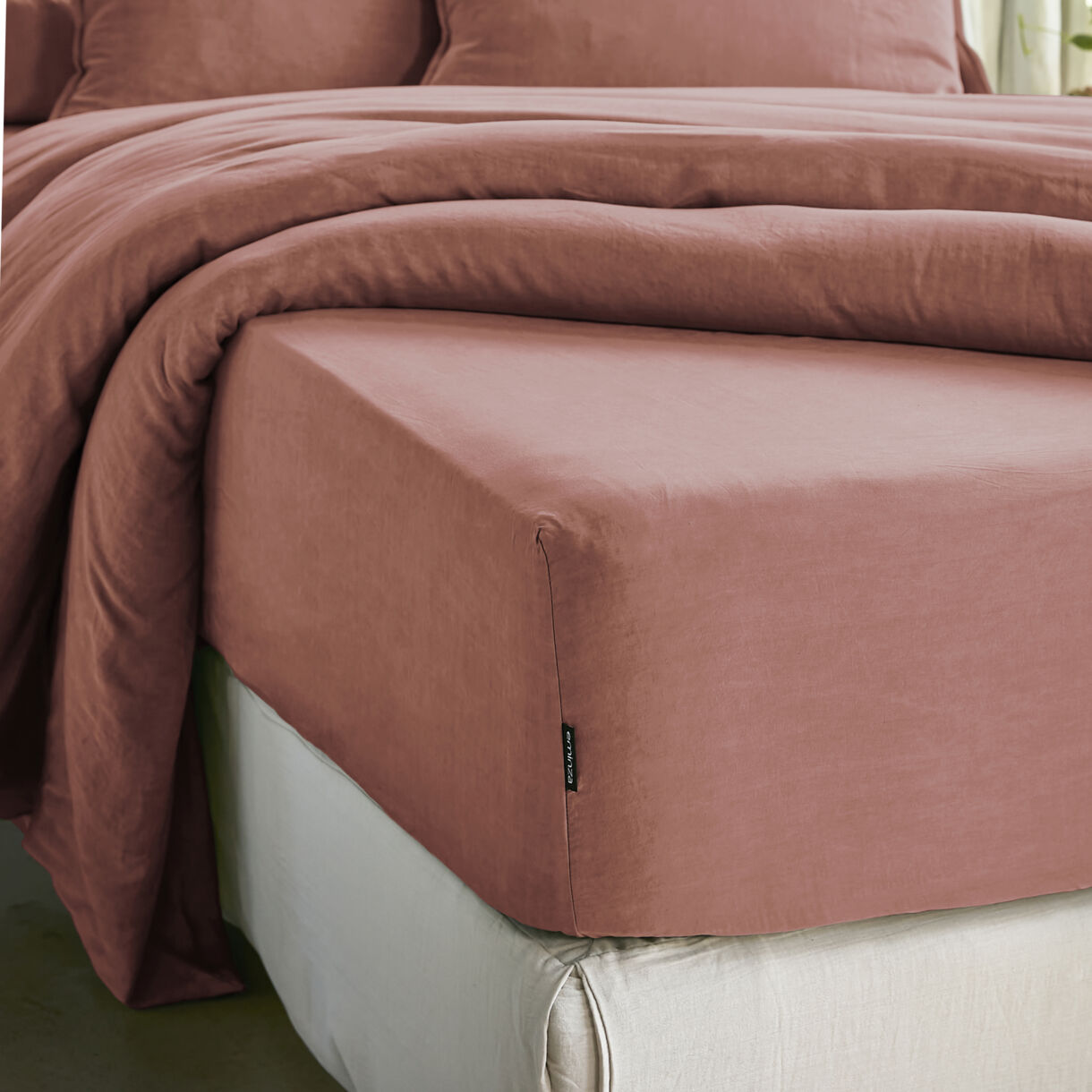 Drap housse lyocell Tencel™ (140 x 200 cm) Olivia Terracotta