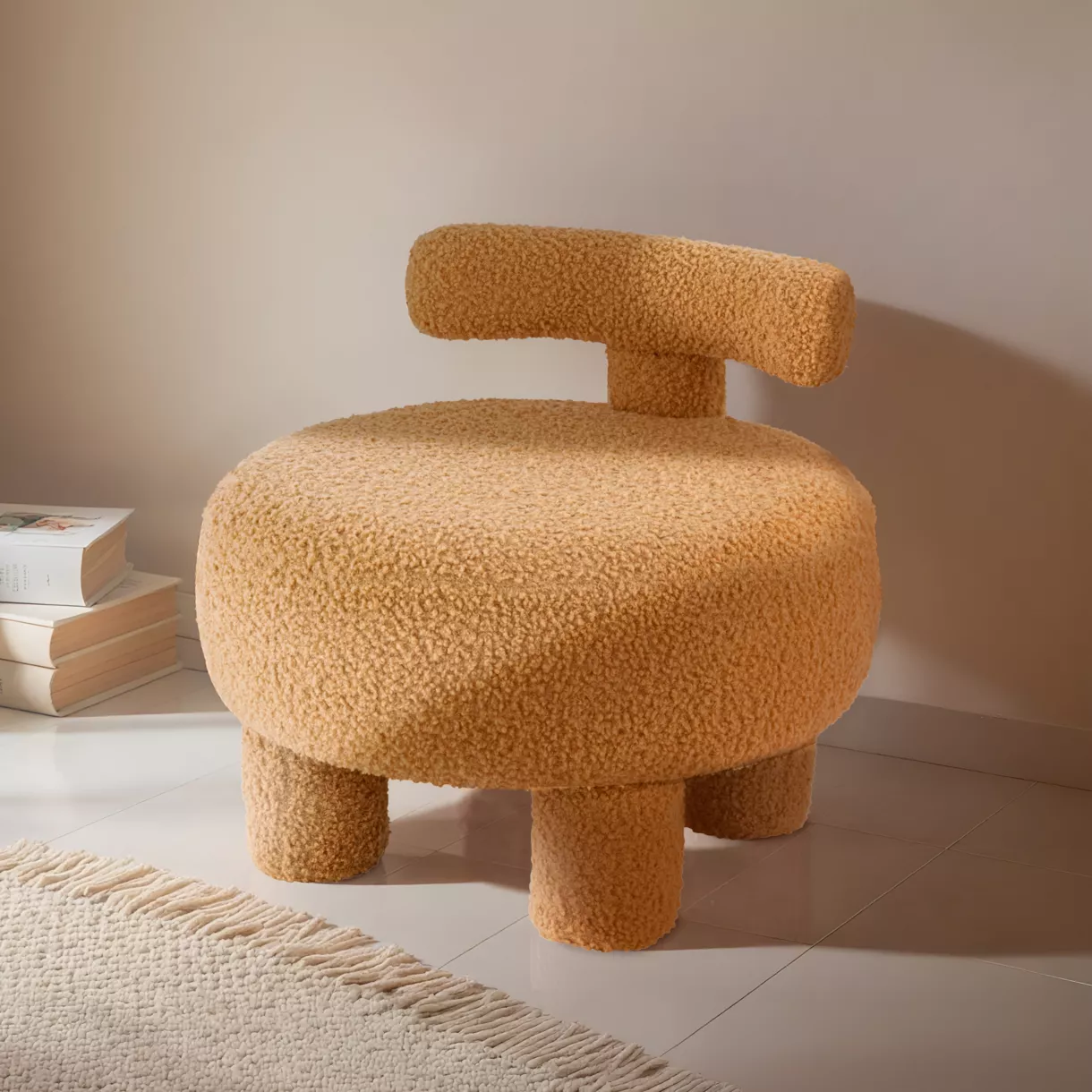 Kinderfauteuil bouclé (H45 cm) Jade Geel oker