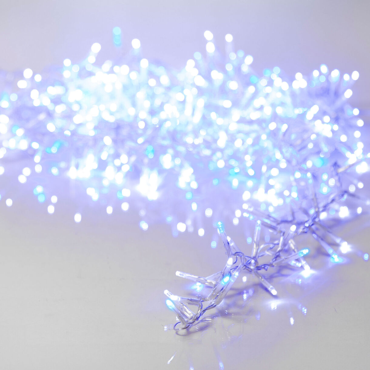 1 LED compact guirlande 1600cm-750L transparent/blanc froid/bleu