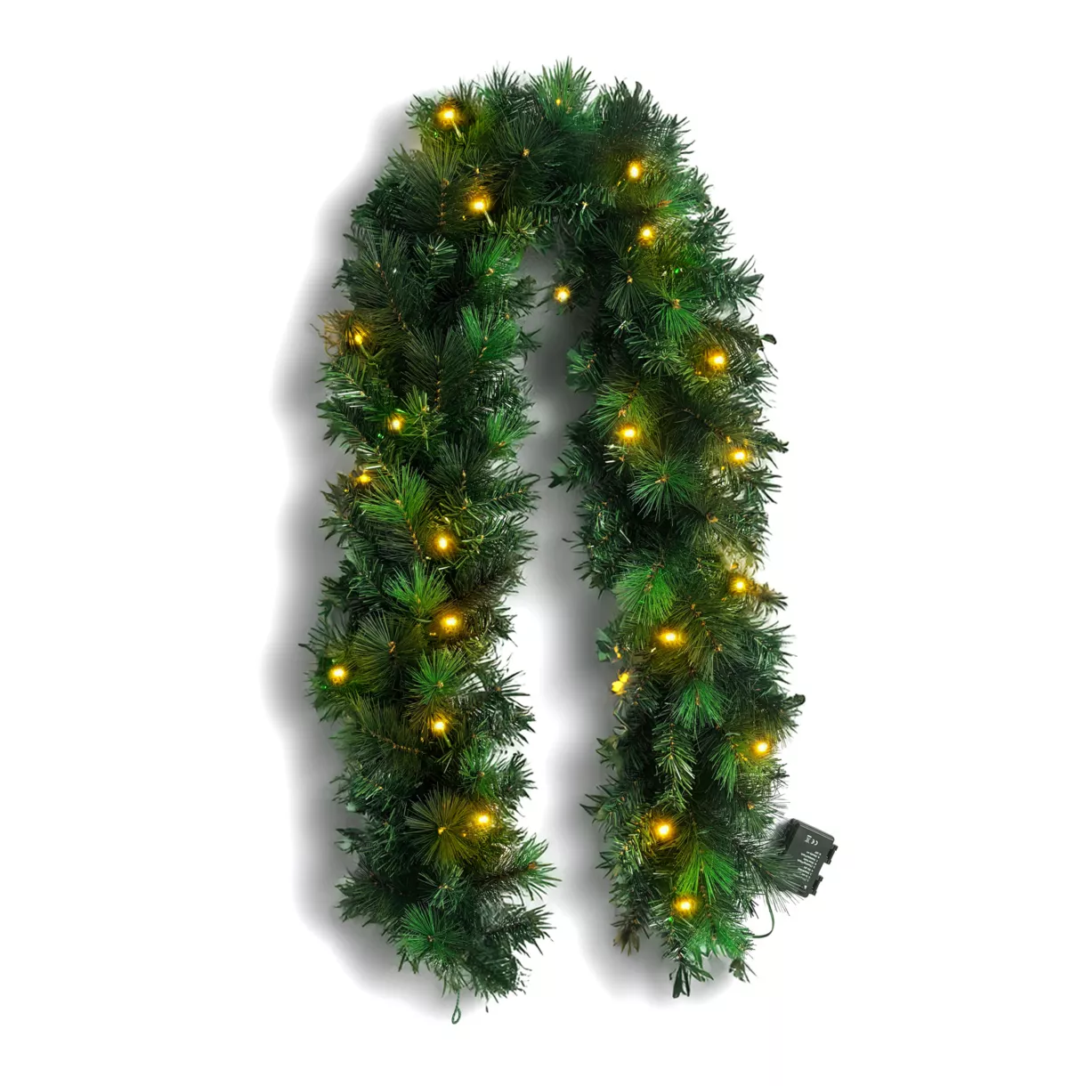 Guirlande de sapin lumieuse (180 cm - D25) Edmonton Vert et blanc chaud