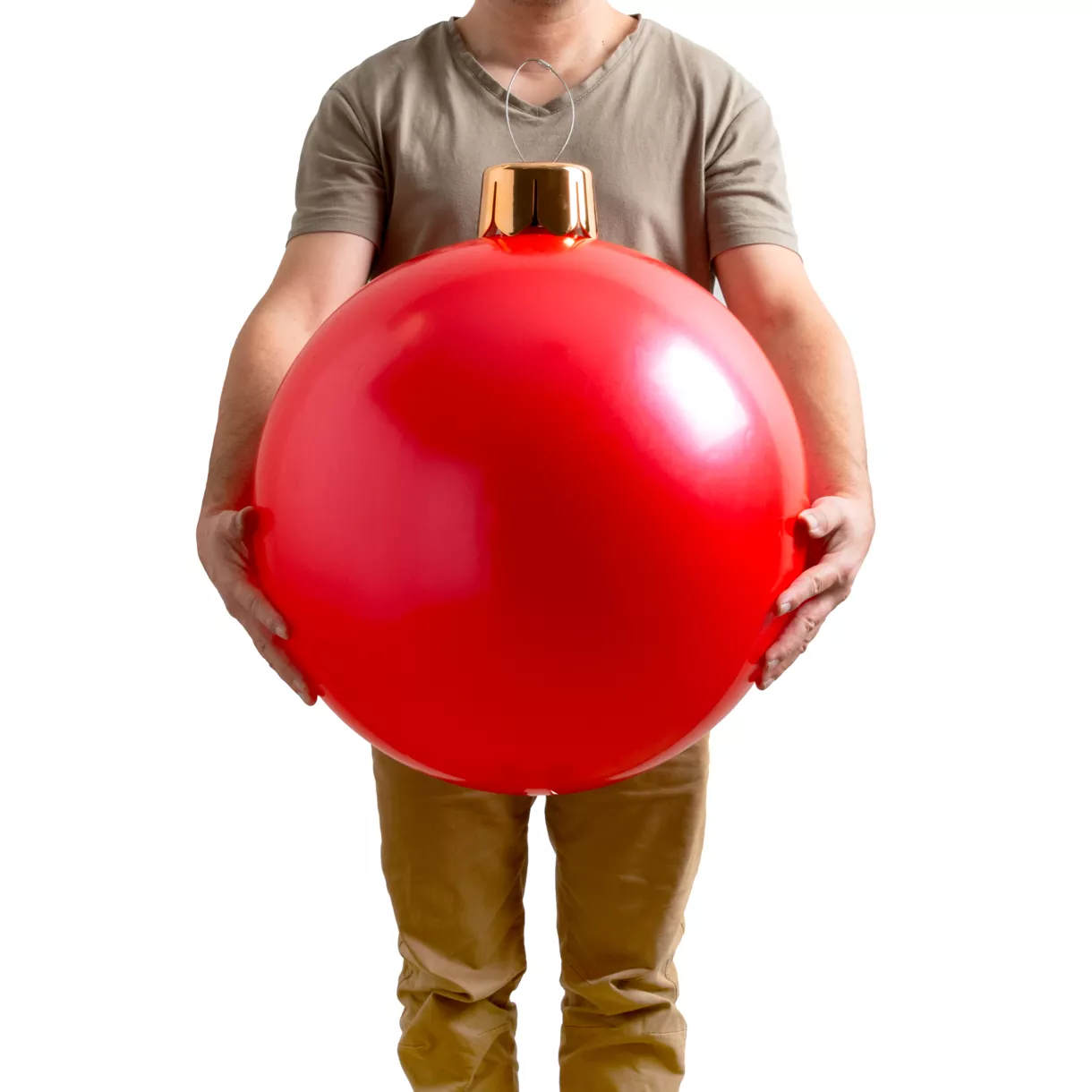 Grande boule de Noël gonflable D45 cm Rouge 1