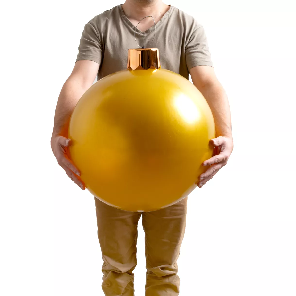 Aufblasbare Weihnachtskugel D46 cm Gold 1