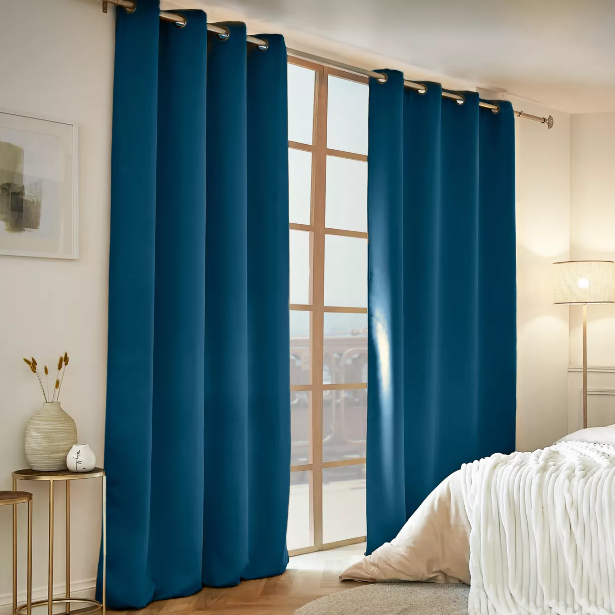 Cortina oscurecedora térmica (140 x 280 cm) Calore Azul petróleo