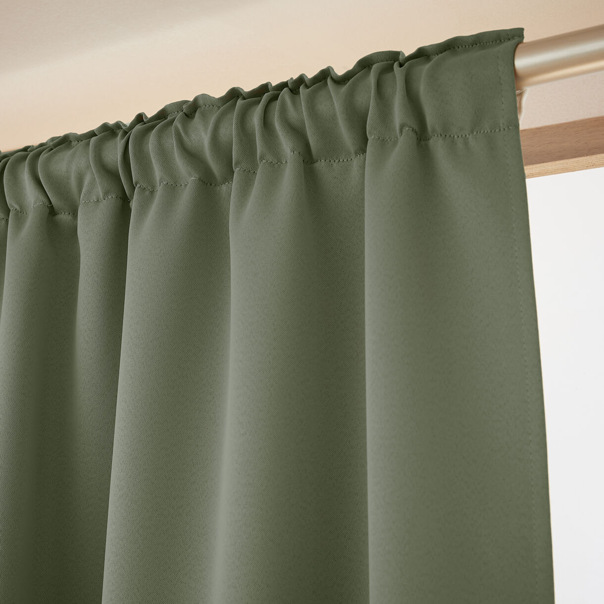 Rideau obscurcissant galon fronceur (140 x 260 cm) Dark Vert kaki