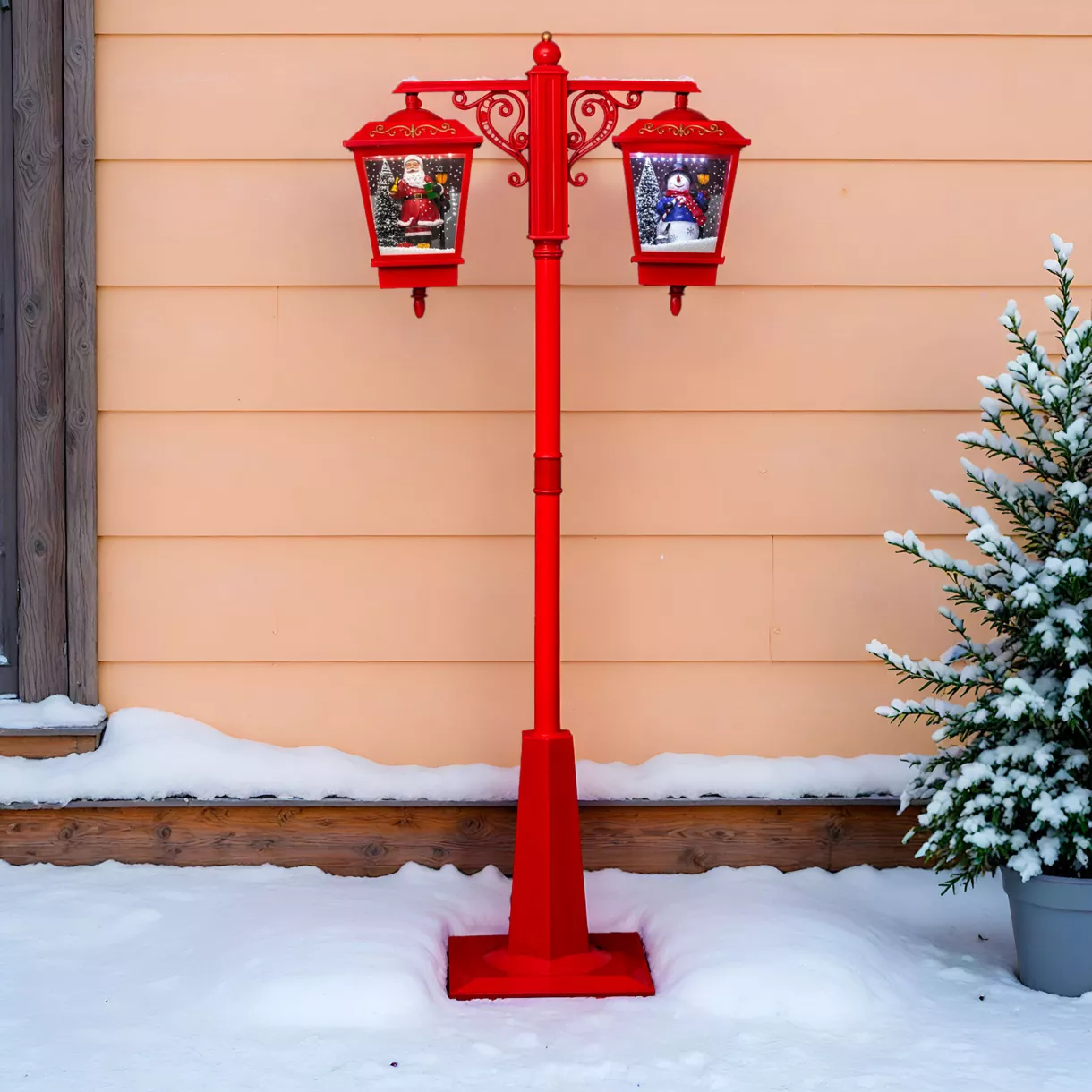 Farol iluminado Figuras Rojo 1
