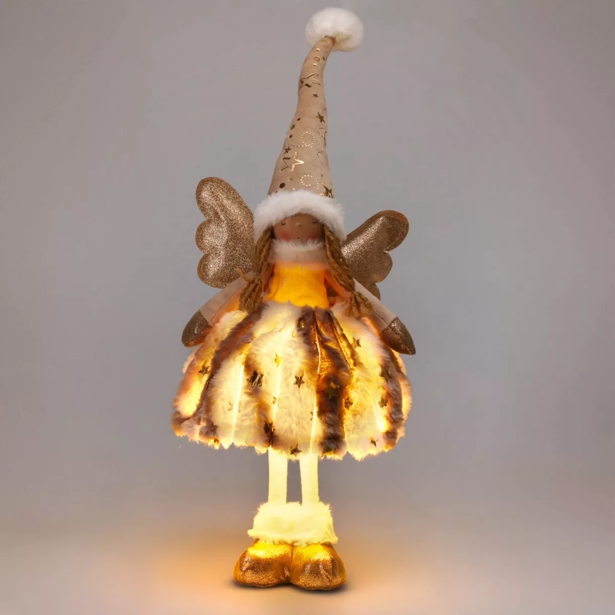 FILLE ANGE AVEC LED 50CM OR