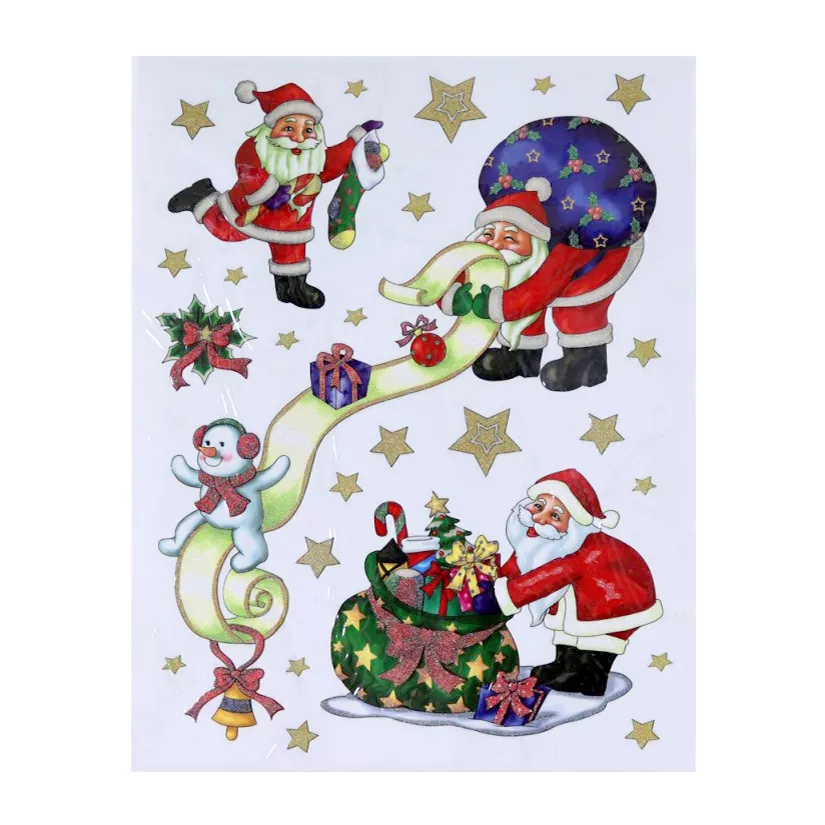 Weihnachtsaufkleber für Fenster Froher Weihnachtsmann