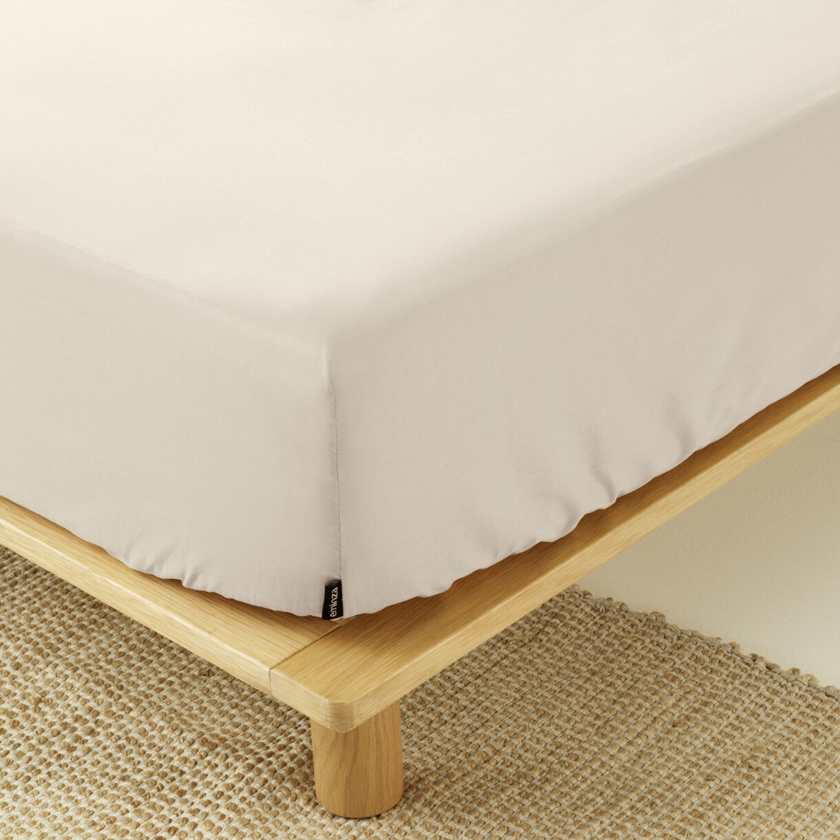 Drap housse percale de coton (200 x 200 cm) Cali Beige