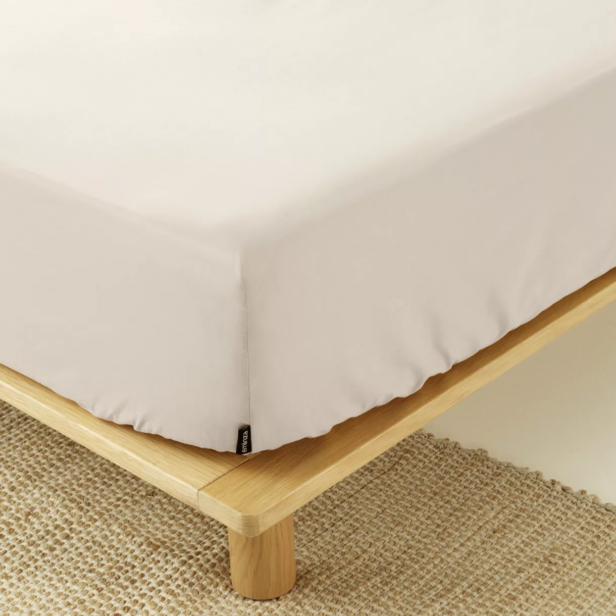 Drap housse percale de coton (160 x 200 cm) Cali Beige
