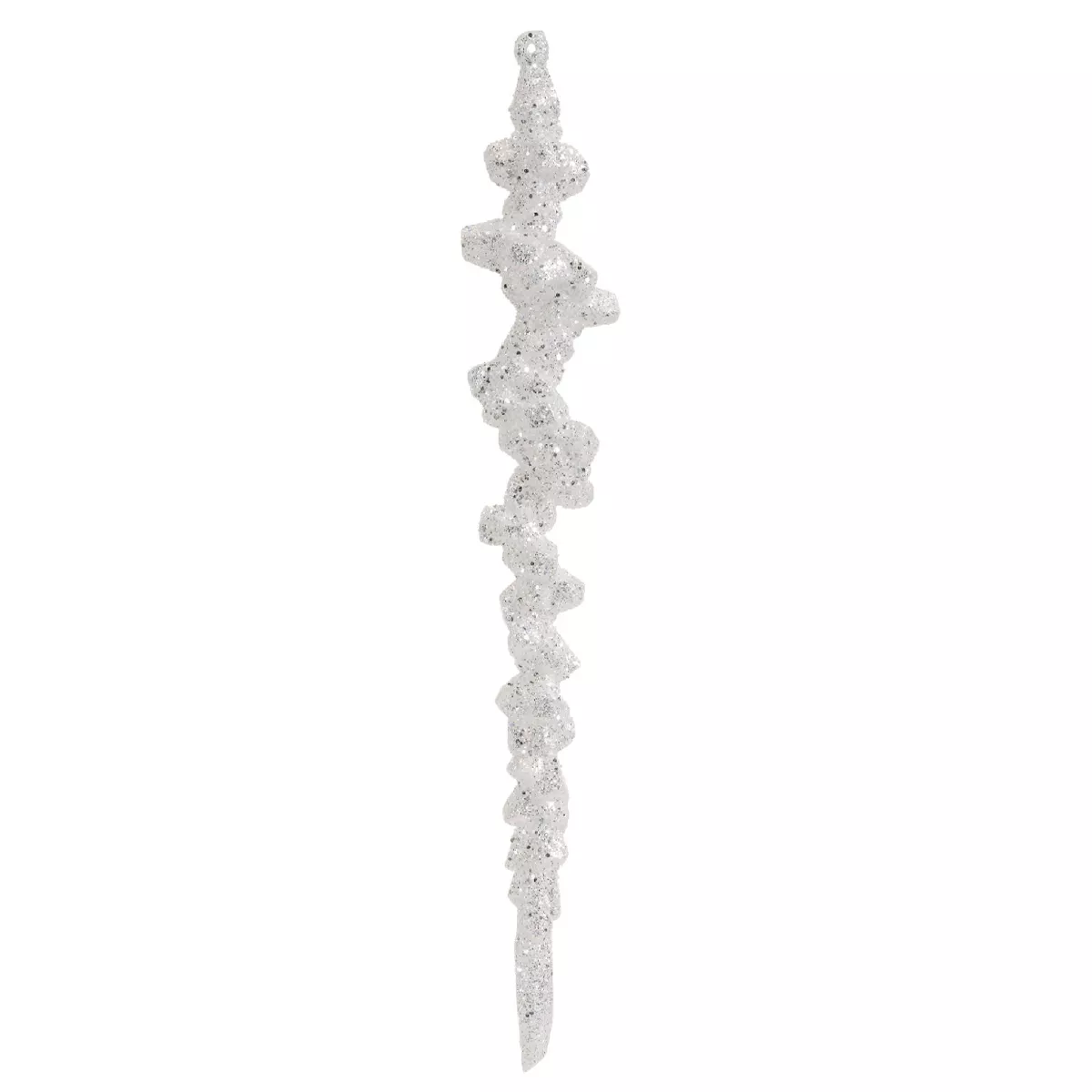 Estalactita para colgar (H25 cm) Hielo Blanco brillante