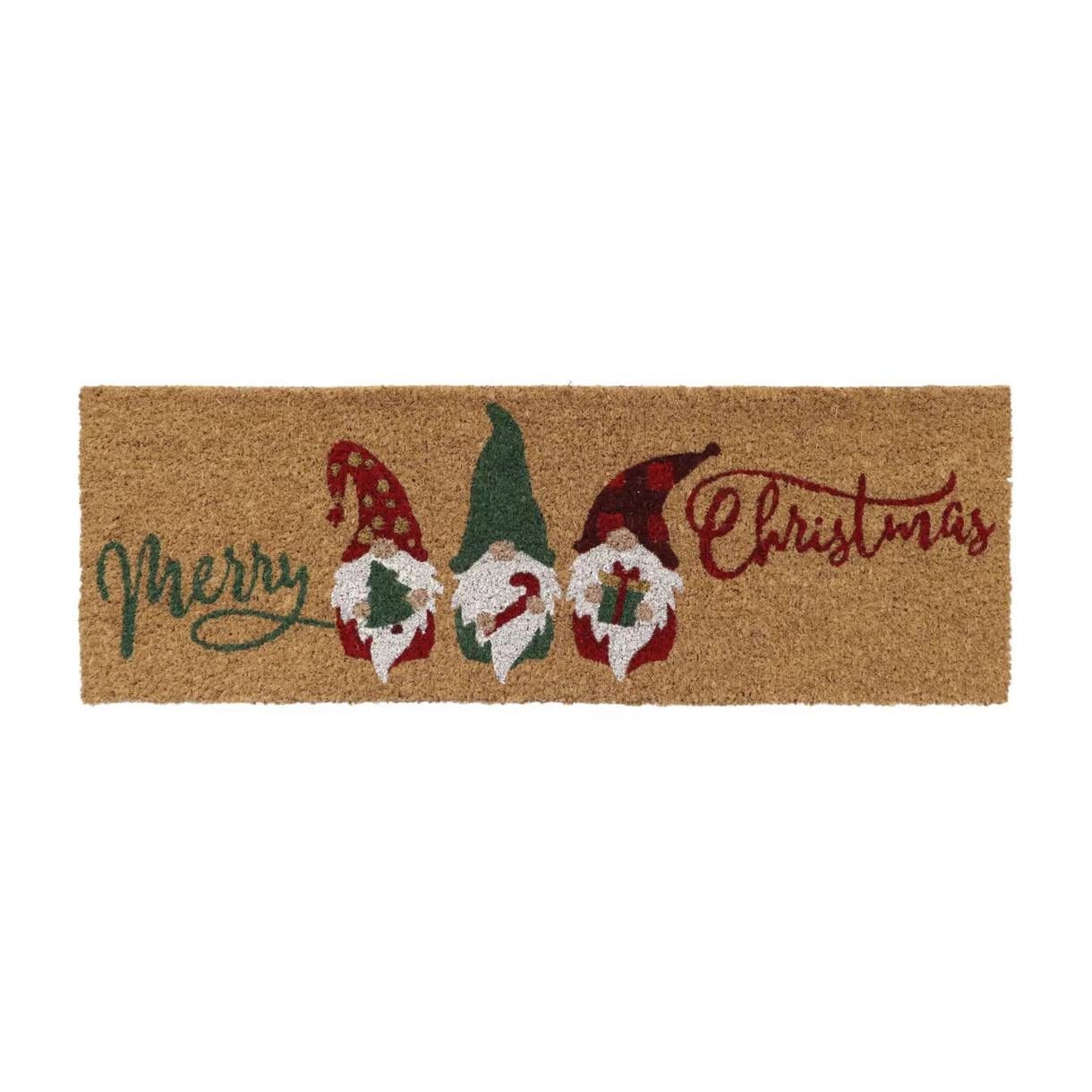 Kerstmat kokos (25 x 75 cm) Kerstelfjes Multicolor