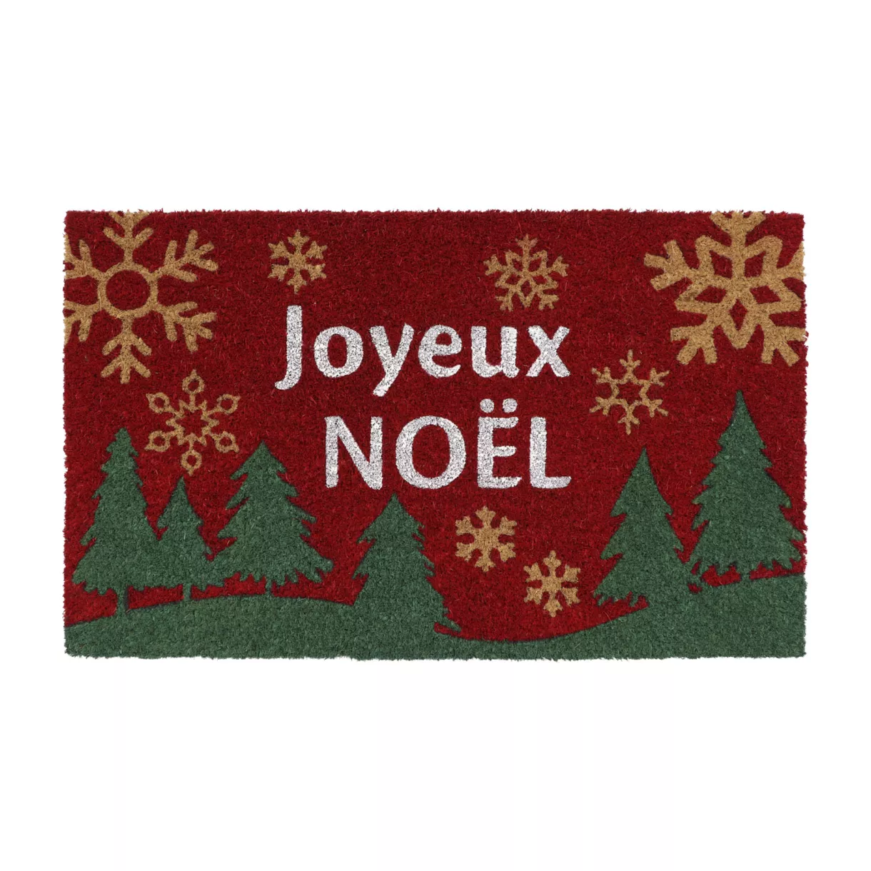 Tapete de Navidad coco (45 x 75 cm) Joyeux Noël Rojo y Verde