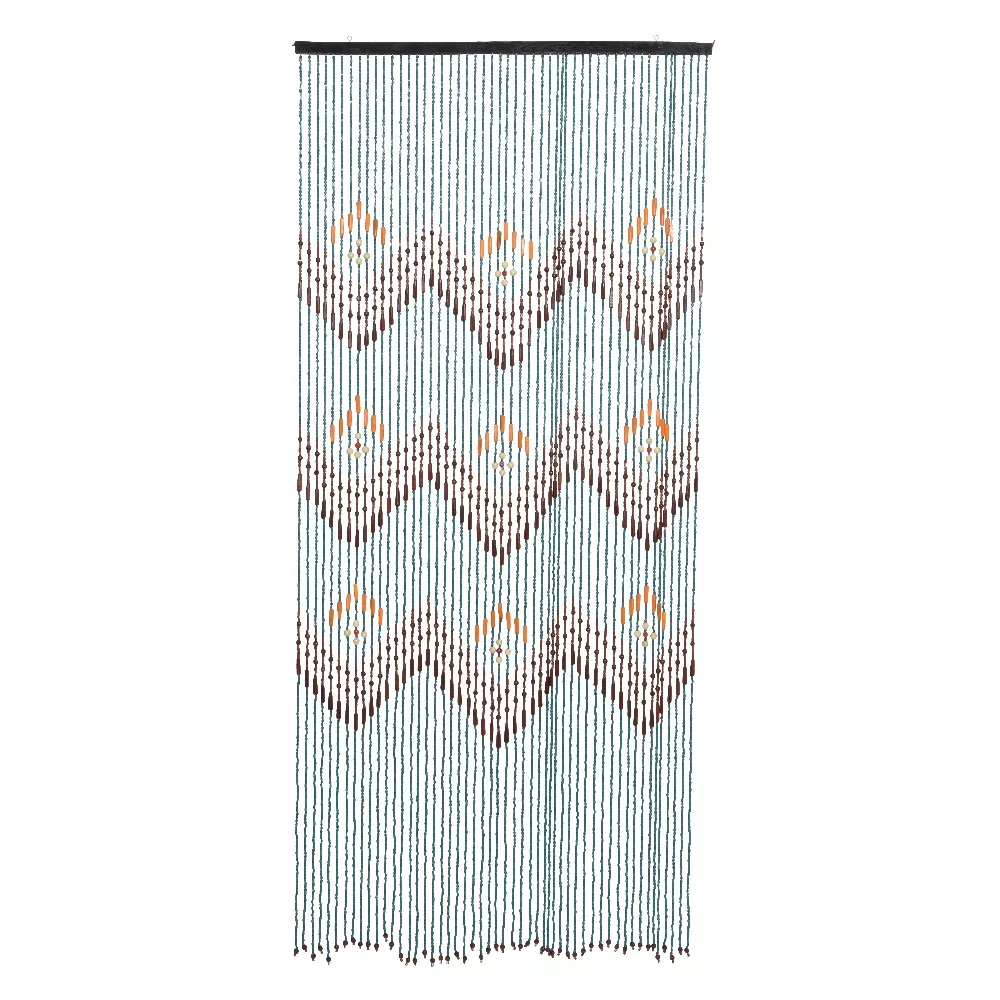 Türvorhang Perlen Bambus (90 x 200 cm) Silver Blau