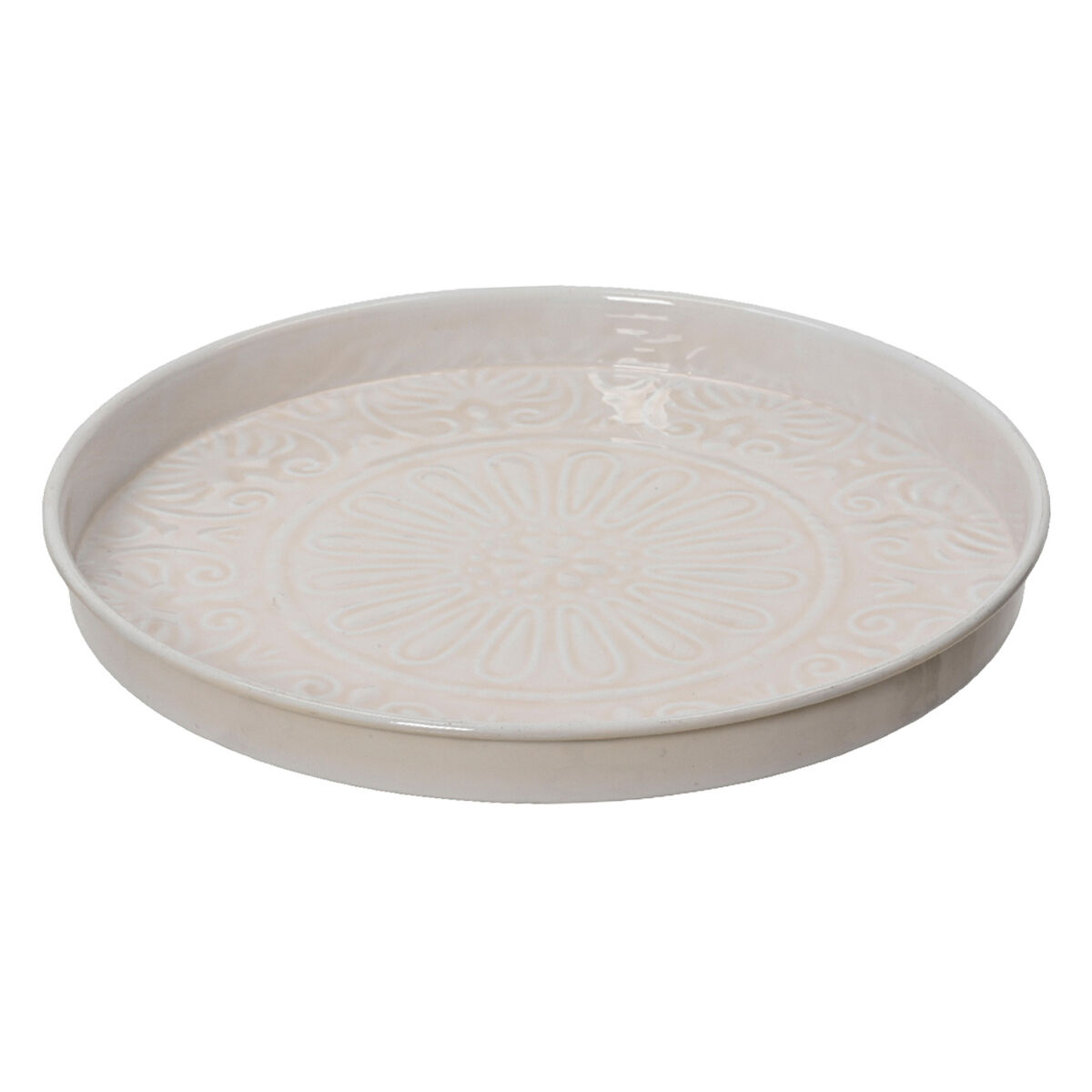 1 PLATEAU deco fer dia32-H3cm creme