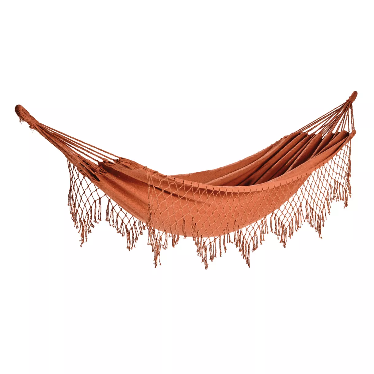 1 Hamac coton polyester L100-W200-H3cm brun terra