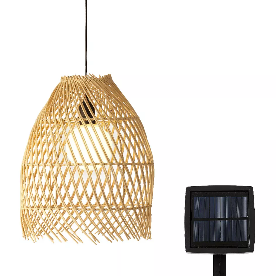 Suspension de jardin solaire LED (D28 cm) Tropical - Naturel
