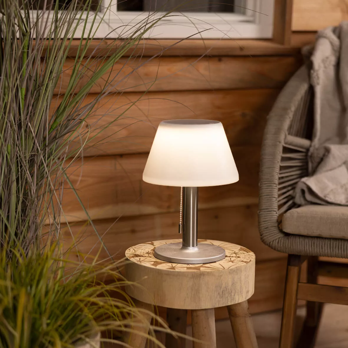 1 Solar lampe de table dia20-H27.80cm-10L blanc