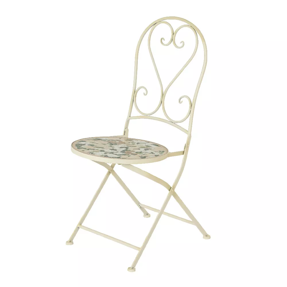 Sedia bistrot pieghevole in mosaico Genève Crema