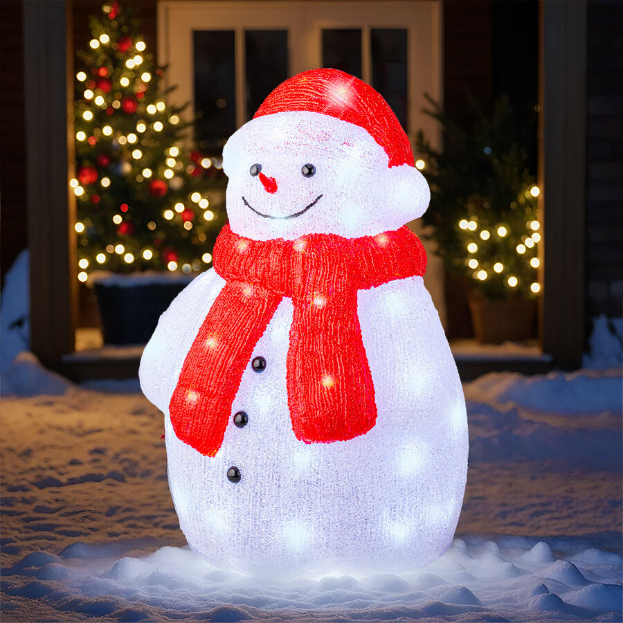 Beleuchteter Schneemann 60 LED (H46 cm) Lenny Kaltweiß