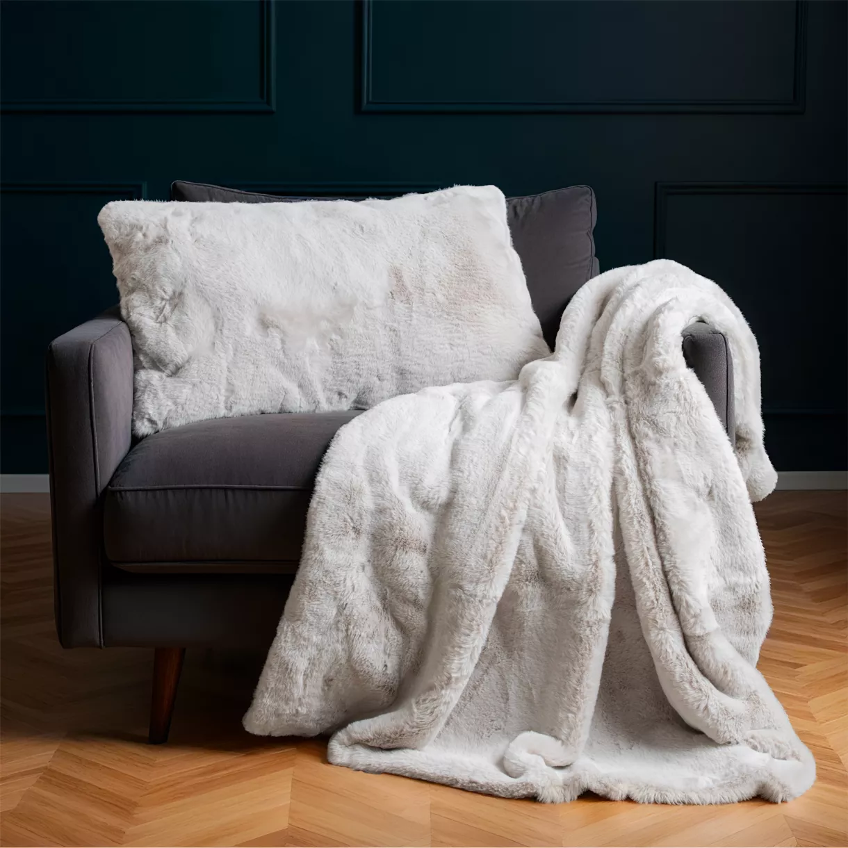 Coussin rectangulaire fausse fourrure (50 x 80 cm) Bostan Beige