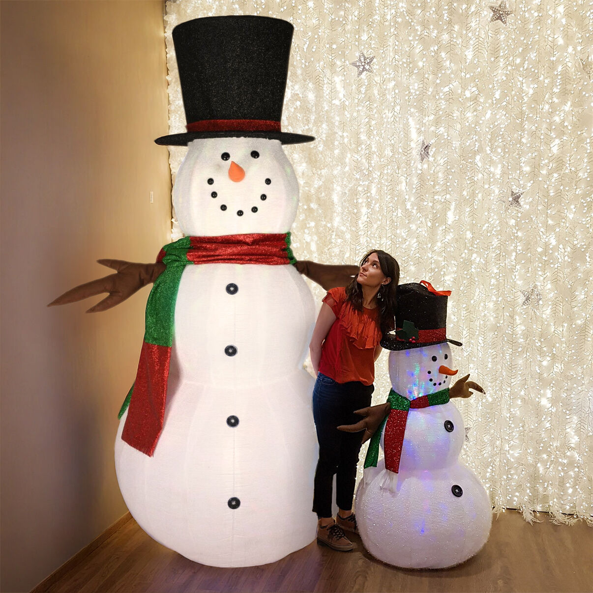 Pupazzo di neve luminoso Snowman Gigante Multicolore 2 LED 1