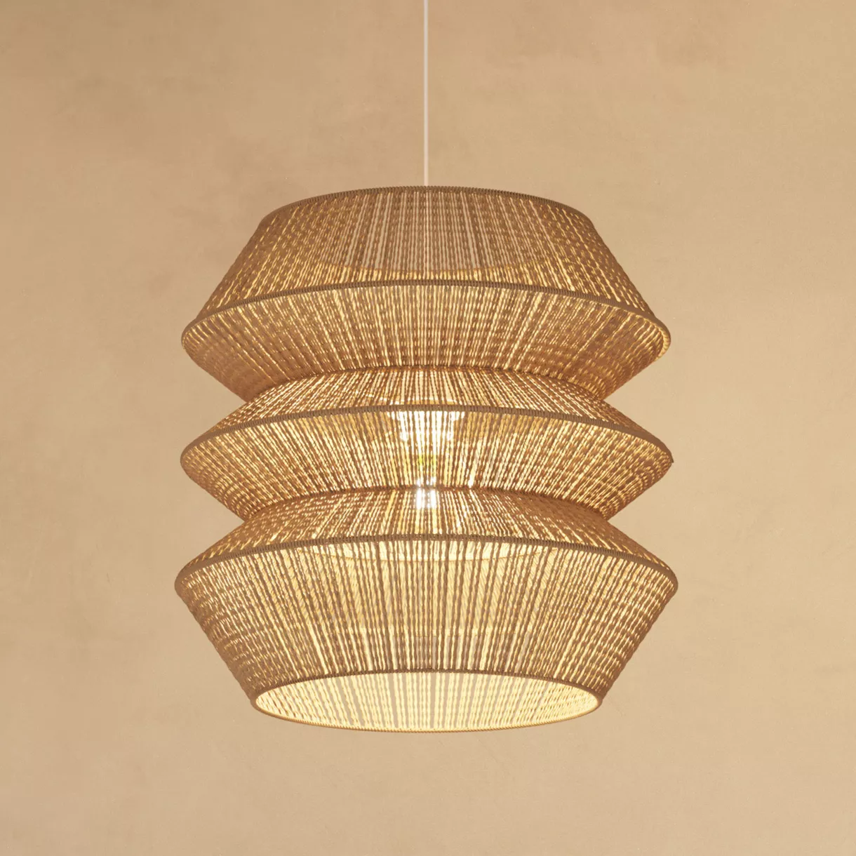 Suspension lumineuse jute (D38 cm) Liza Beige