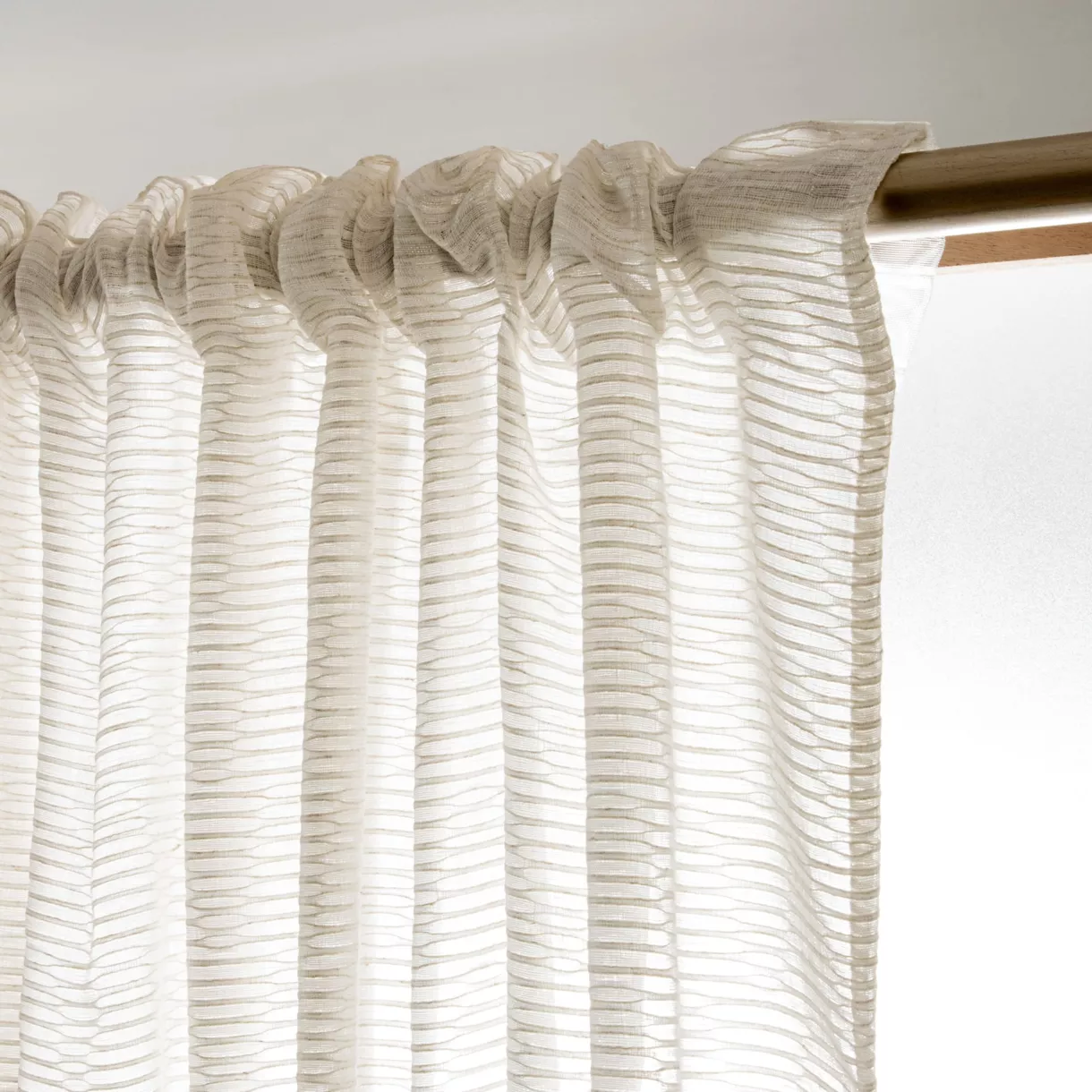 Visillo con cinta fruncida (280 x 240 cm) Maël Beige
