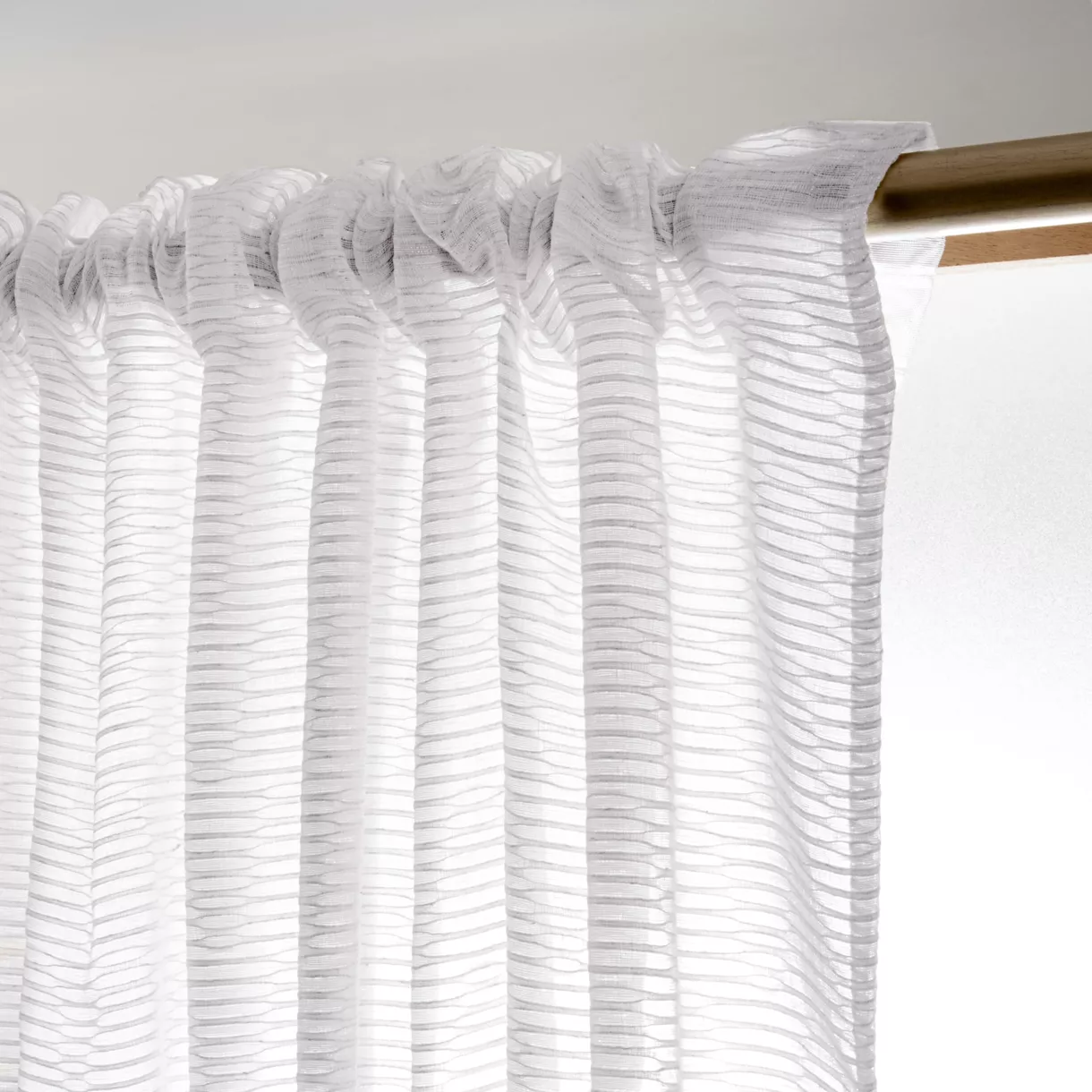 Visillo con cinta fruncida (140 x 240 cm) Maël Blanco