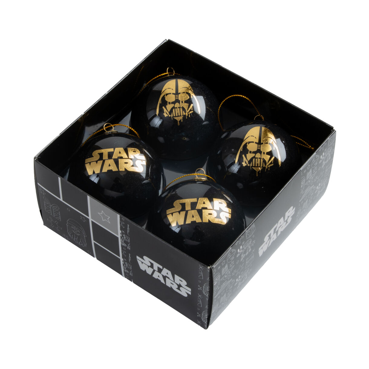 Coffret de 4 boules de Noël (D75 mm) Disney Star Wars Noir 1