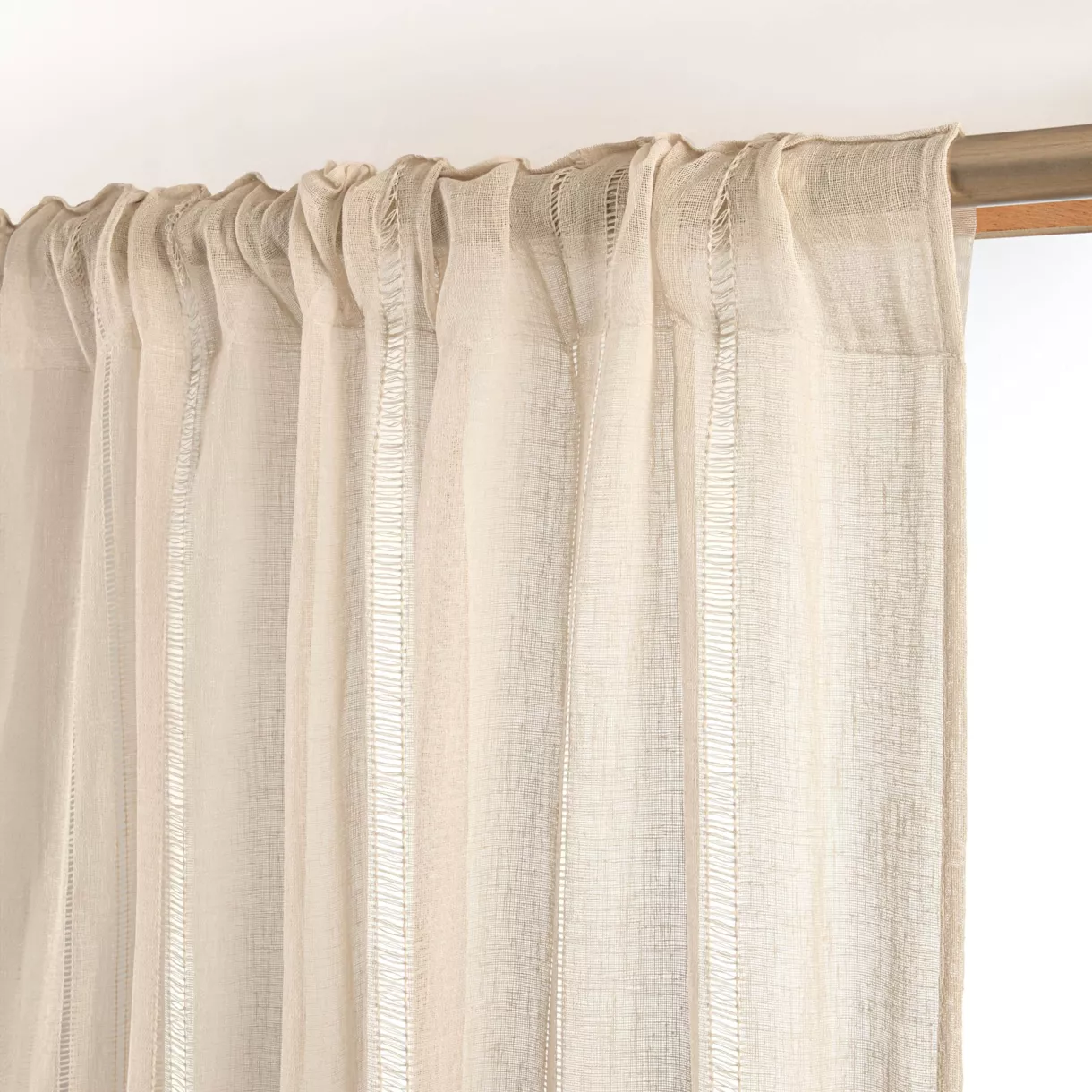 Visillo con cinta fruncida (140 x 240 cm) Léontine Beige