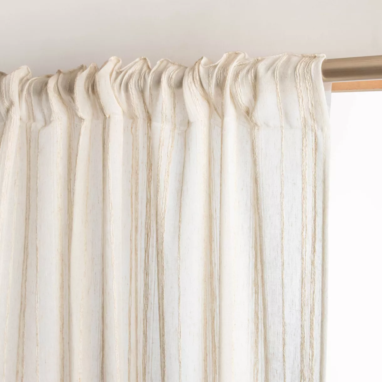 Visillo con cinta fruncida (140 x 240 cm) Théo Beige