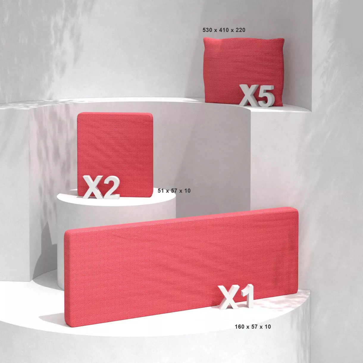 Fundas de cojín de reemplazo para el conjunto de jardín Calvi 5 personas - Rojo 1