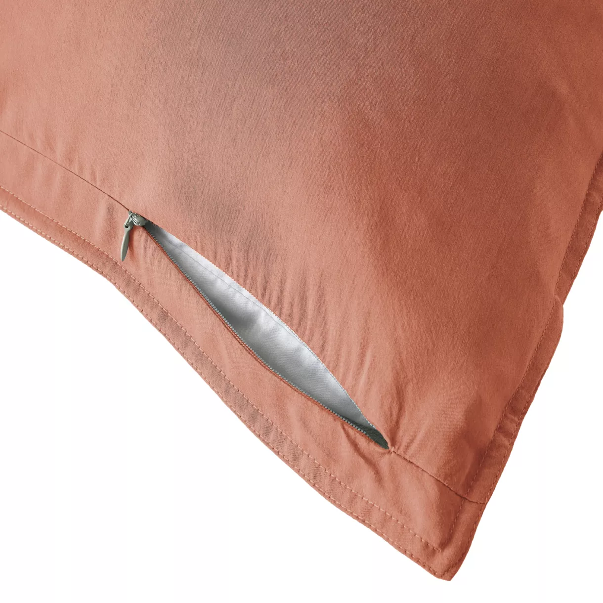 Taie d'oreiller rectangulaire lyocell Tencel™ lavé (50 x 70 cm) Olivia Terracotta