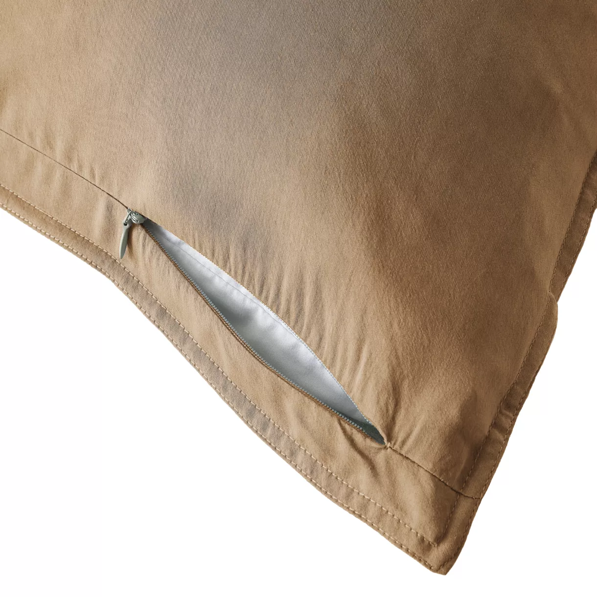 Funda de almohada rectangular lyocell Tencel™ lavado (50 x 70 cm) Olivia Camel