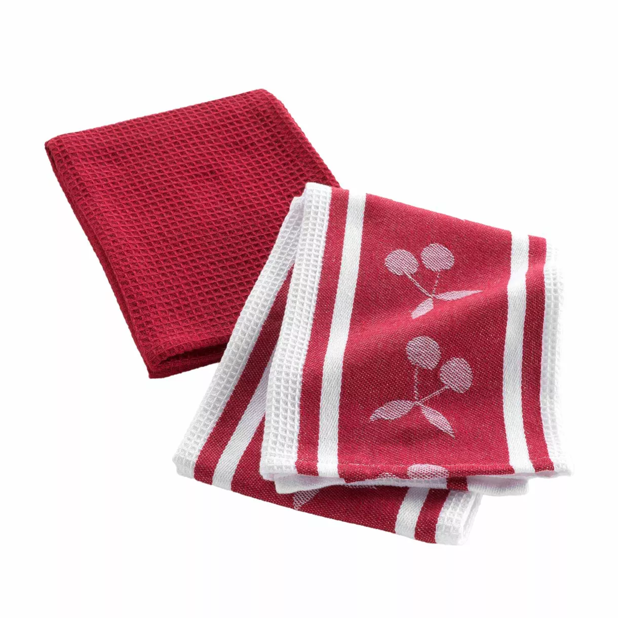 2er Set Geschirrhandtuch Wabenoptik (50 x 70 cm) Cerisette Rot