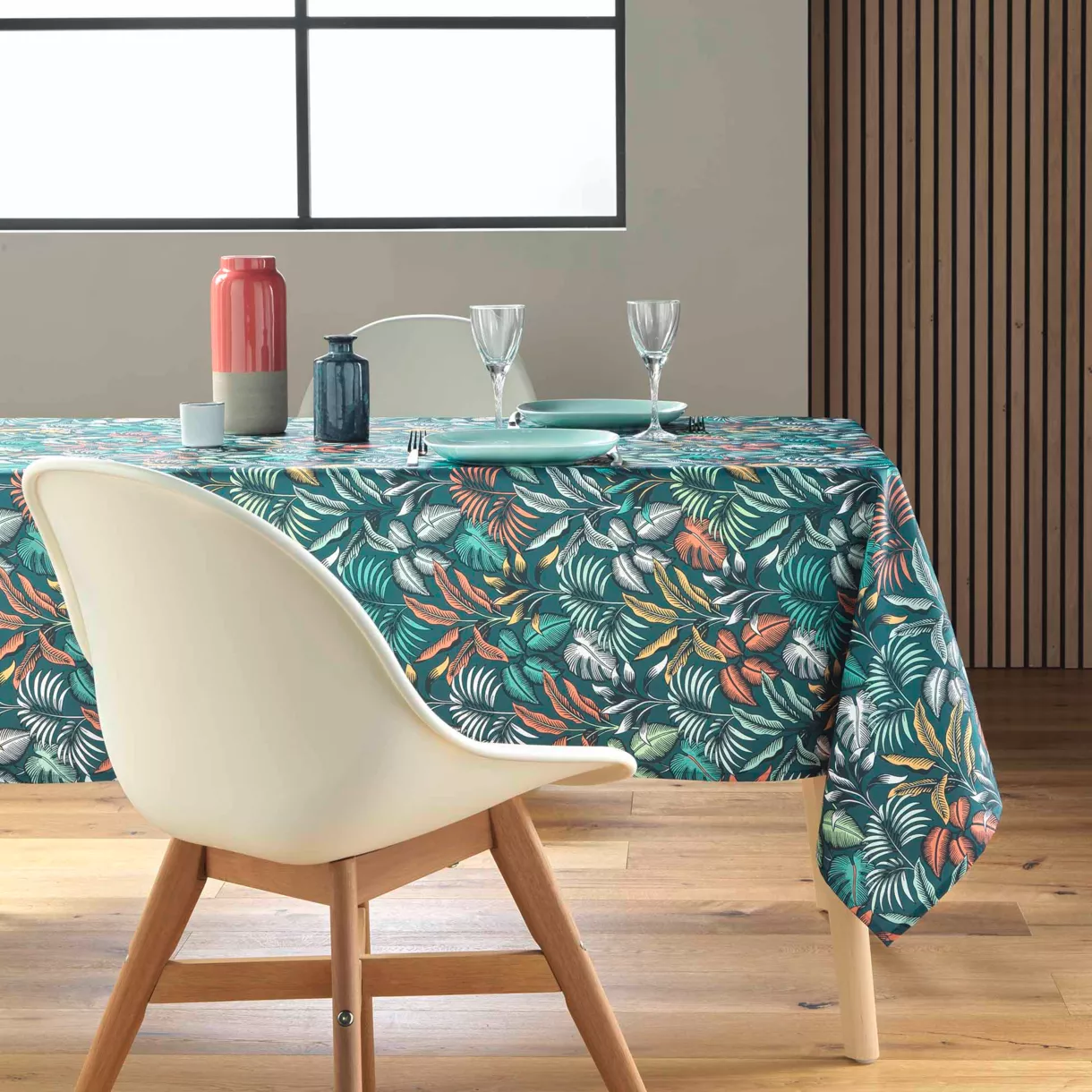 Nappe Rectangle (145 x 240 cm) Stylis Bleu, Polyester ImprimŽ